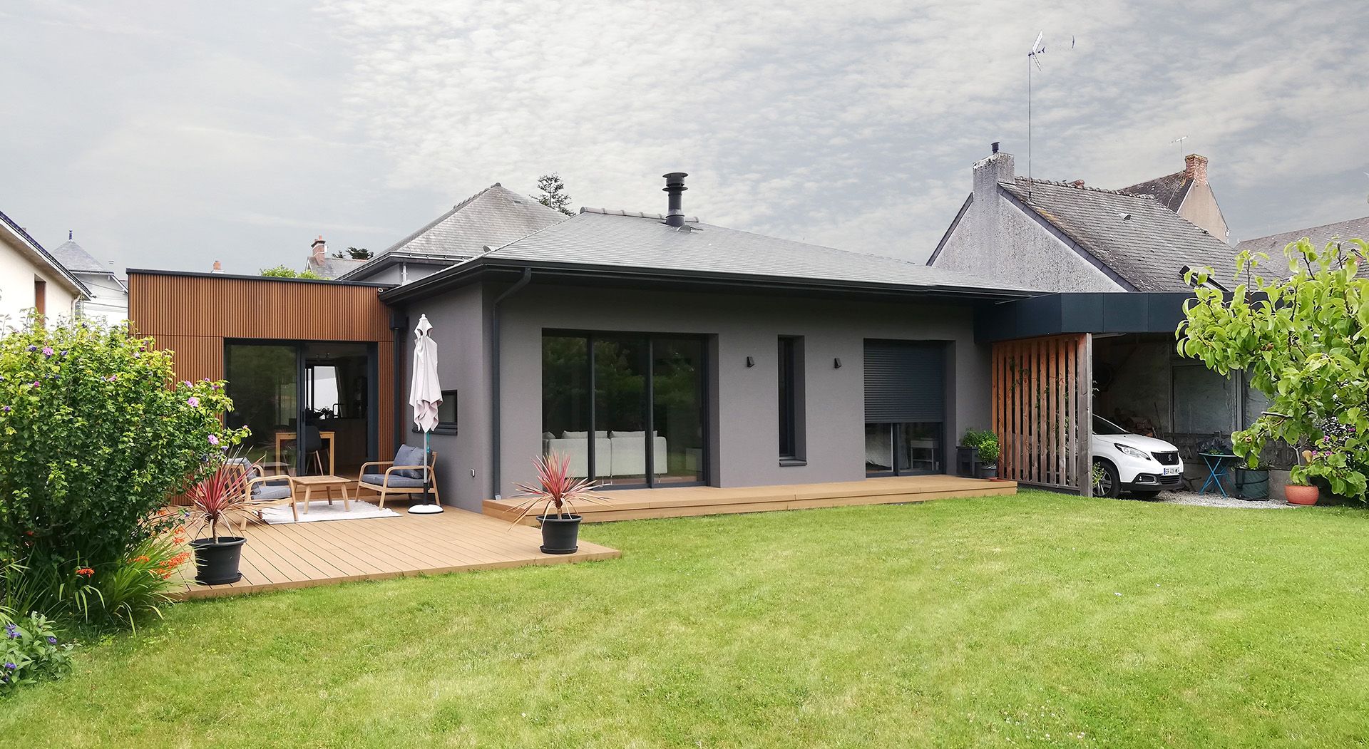 extension brique d'une maison